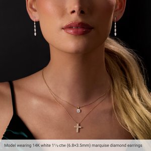 14K Yellow 1 1/2 CTW Lab-Grown Diamond Drilled Diamond Earrings