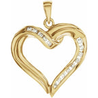 14K Yellow 1/4 CTW Natural Diamond Heart Pendant