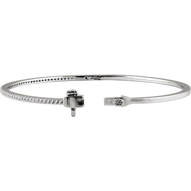 14K White 1/2 CTW Natural Diamond Pavé-Style 7" Bracelet