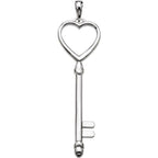 Sterling Silver Heart Key Pendant