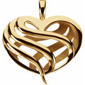 14K Yellow Heart Pendant