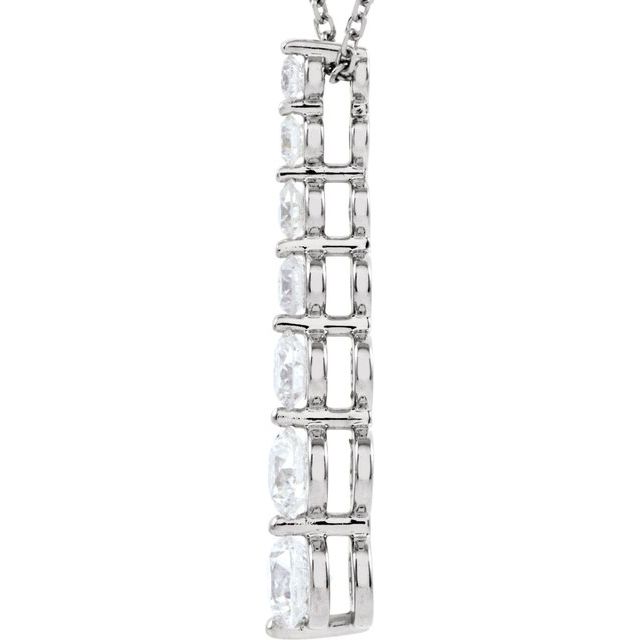 1 Ctw Journey Graduated Drop Diamond Necklace - 14K Gold (Y Or W) Earrings