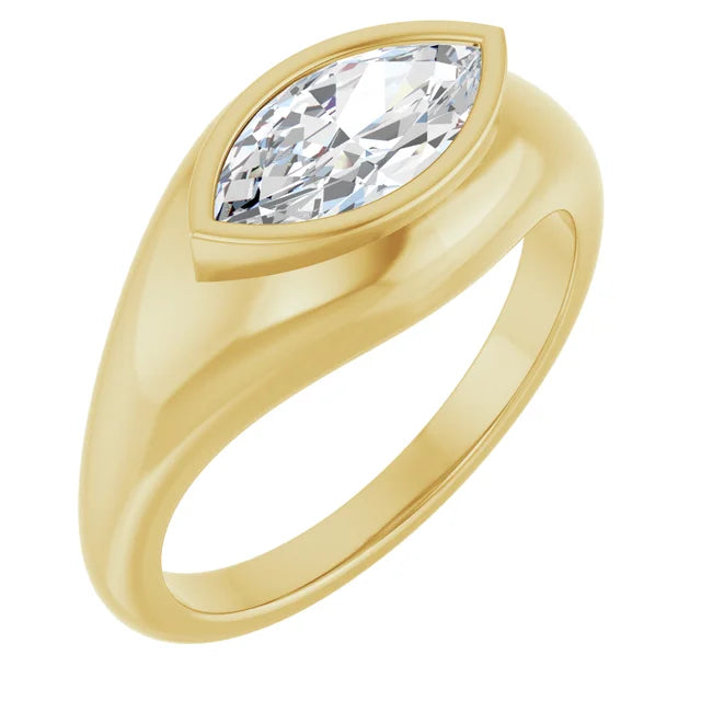 1 CTW Natural or Lab-Created Diamond Marquise - 14k Gold (Y, R or W) or Platinum