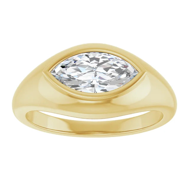 1 CTW Natural or Lab-Created Diamond Marquise - 14k Gold (Y, R or W) or Platinum