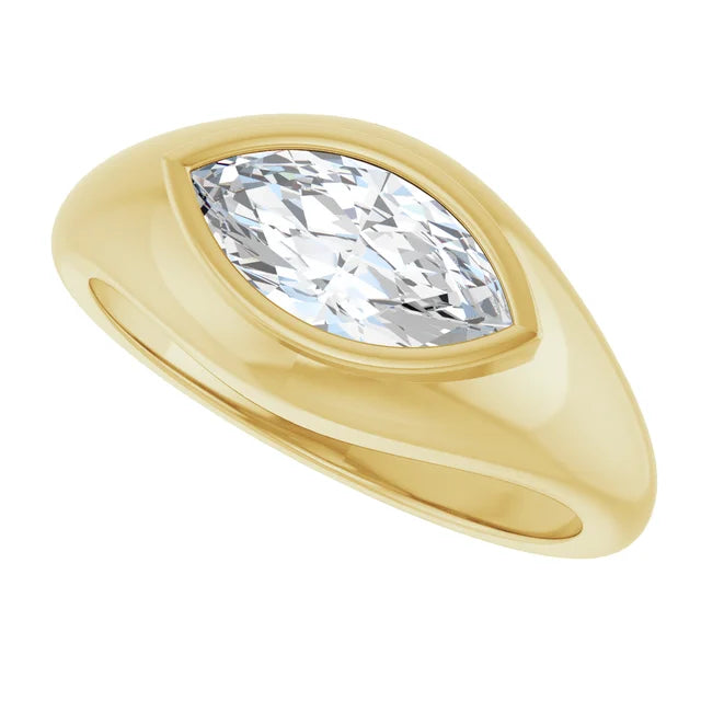 1 CTW Natural or Lab-Created Diamond Marquise - 14k Gold (Y, R or W) or Platinum