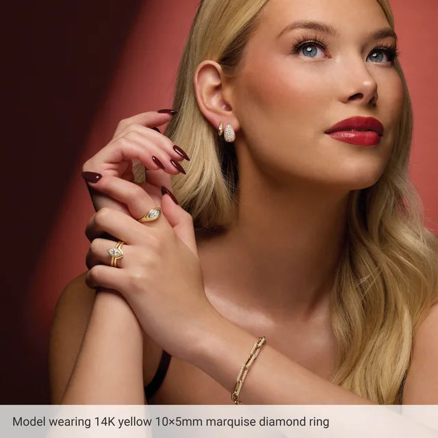 1 CTW Natural or Lab-Created Diamond Marquise - 14k Gold (Y, R or W) or Platinum