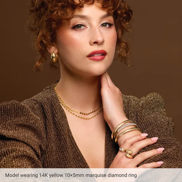 1 CTW Natural or Lab-Created Diamond Marquise - 14k Gold (Y, R or W) or Platinum