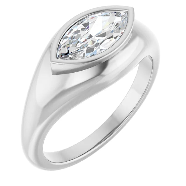 1 CTW Natural or Lab-Created Diamond Marquise - 14k Gold (Y, R or W) or Platinum