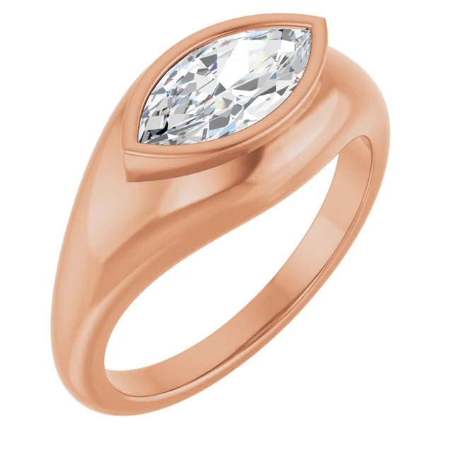 1 CTW Natural or Lab-Created Diamond Marquise - 14k Gold (Y, R or W) or Platinum