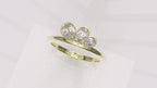 0.58 Ctw Graduated Asymetrical Pear Trio Diamond Ring - 14K 18K (Yellow White Rose) Platinum Rings