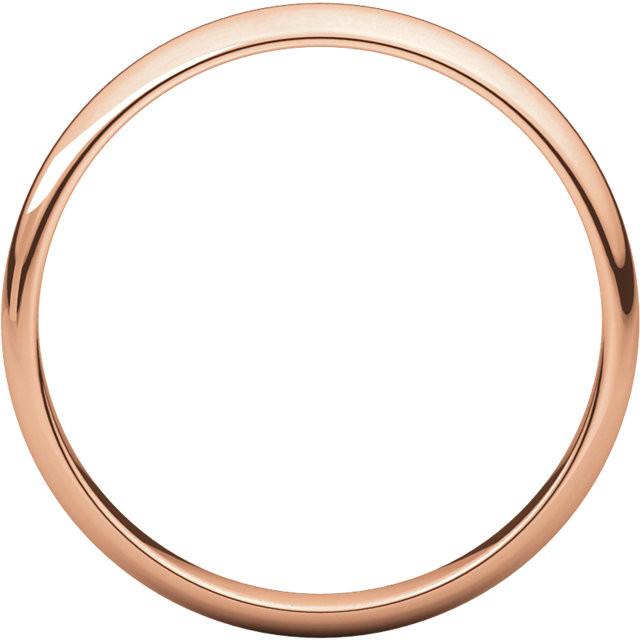 3mm Half Round Light Wedding Band Stackable Ring - 14k Gold (Y, W, or R), Palladium, Platinum, Sterling Silver