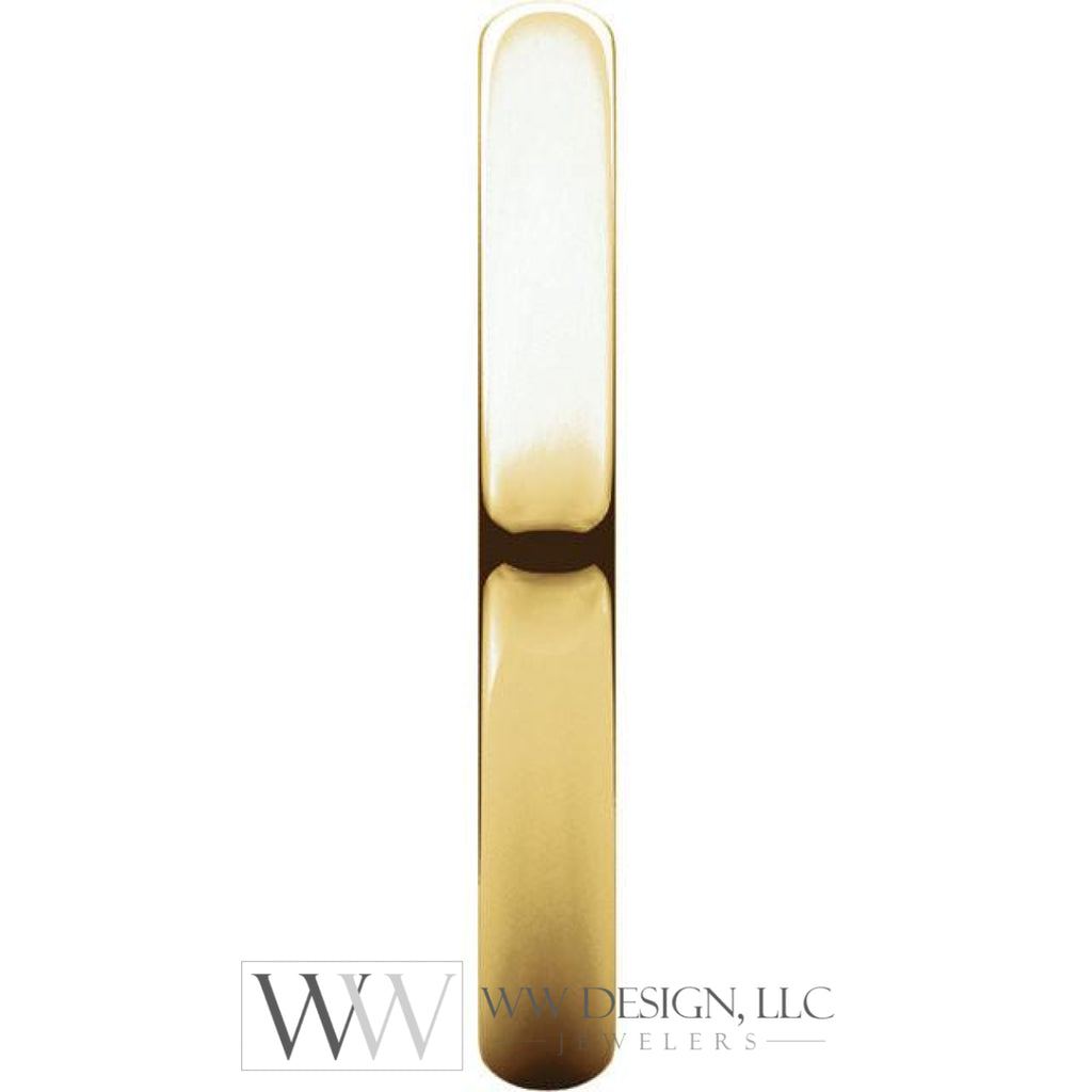 2.5mm Half Round Light Wedding Band Stackable Ring - 14k Gold (Y, W, or R), Palladium, Platinum, Sterling Silver