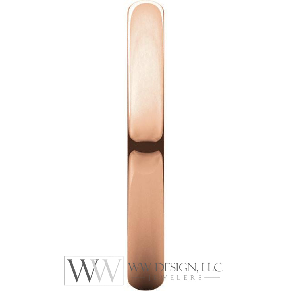 2.5mm Half Round Light Wedding Band Stackable Ring - 14k Gold (Y, W, or R), Palladium, Platinum, Sterling Silver