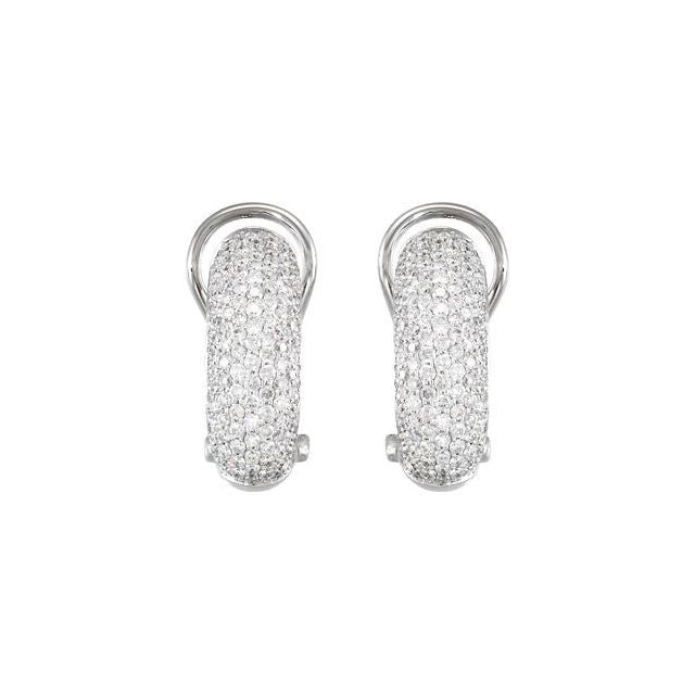 1.5 Ctw Natural Diamond Earrings - 14K White Gold