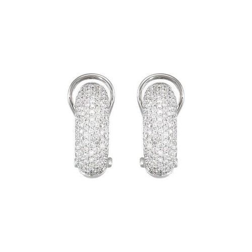 1.5 Ctw Natural Diamond Earrings - 14K White Gold