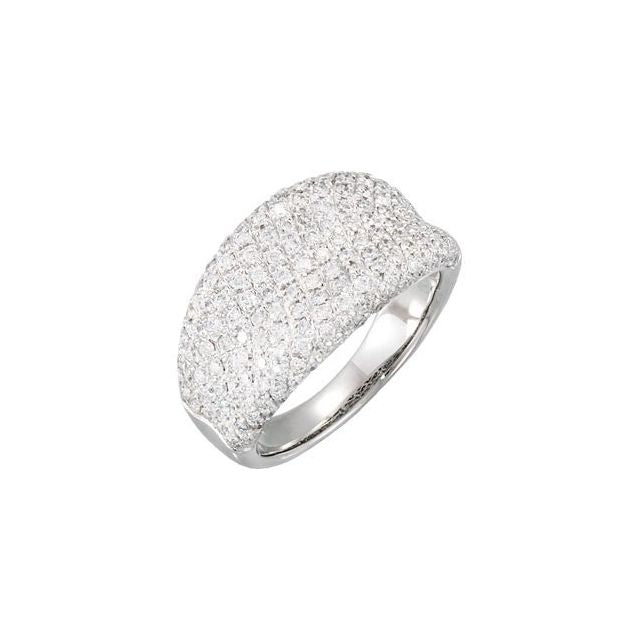 14K White 1 1/5 CTW Natural Diamond Pavé-Style Ring