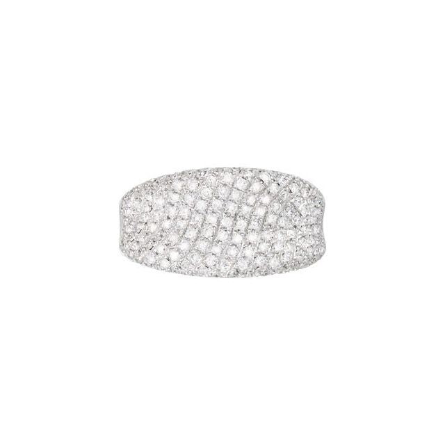 14K White 1 1/5 CTW Natural Diamond Pavé-Style Ring