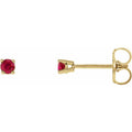 14K Yellow 2.5 mm Natural Ruby Earrings