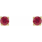14K Yellow 2.5 mm Natural Ruby Earrings