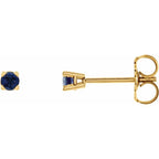 14K Yellow 2.5 mm Lab-Grown Blue Sapphire Earrings