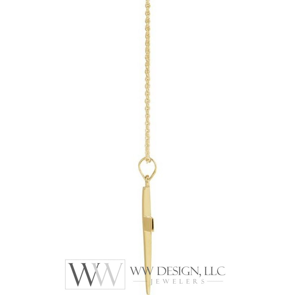 23mm x 15.9mm Cross 18" Necklace - 14K Gold (Y, W, or R), Platinum or Sterling Silver