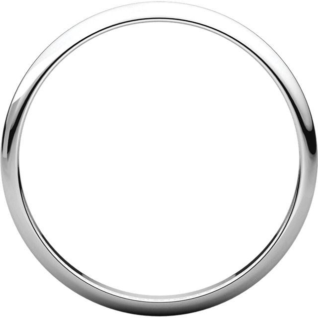 2mm Half Round Light Wedding Band Stackable Ring - 14k Gold (Y, W, or R), Palladium, Platinum, Sterling Silver