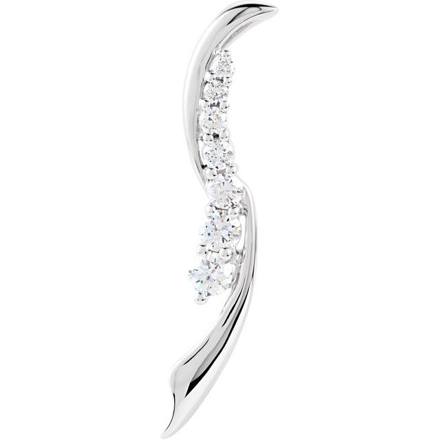 3/4 Ctw Or 1/2 Accented Journey Graduated Drop Diamond Necklace - 18K 14K Gold (Y R W) Platinum