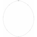 14K White 1 3/4 CTW Natural Diamond 7-Station 24" Necklace