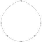 14K White 1/2 CTW Natural Diamond 5-Station 18" Necklace