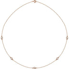 14K Rose 1/2 CTW Natural Diamond 5-Station 18" Necklace