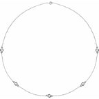 14K White 1 CTW Natural Diamond 5-Station 18" Necklace