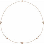 14K Rose 1 CTW Natural Diamond 5-Station 18" Necklace