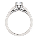 5.2 mm Round 0.6 CTW Diamond Engagement Ring - 14k White Gold or Platinum