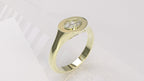 0.33 Ctw East-West Sideways Oval Signet Diamond Ring - 14K 18K (Yellow White Rose) Platinum Rings