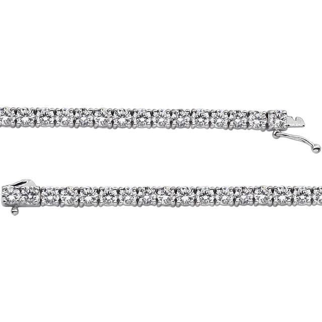 4mm Round Cubic Zirconia Line Tennis Bracelet - Sterling Silver