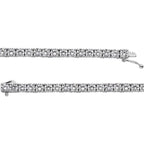 4mm Round Cubic Zirconia Line Tennis Bracelet - Sterling Silver
