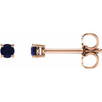 14K Rose 2.5 mm Natural Blue Sapphire Earrings