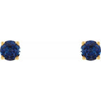 14K Yellow 4 mm Natural Blue Sapphire Earrings