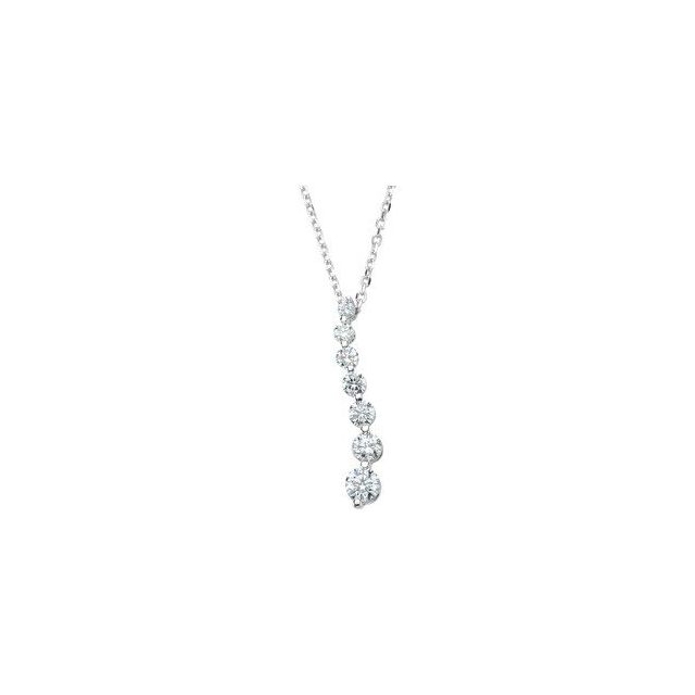 1/2 Ctw Journey Graduated Drop Diamond Necklace - 14K Gold (Y Or W) Earrings
