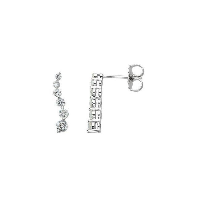 1/2 Ctw Journey Graduated Drop Diamond Earrings - 14K Gold (Y Or W)