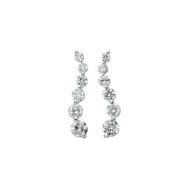 1/2 Ctw Journey Graduated Drop Diamond Earrings - 14K Gold (Y Or W)
