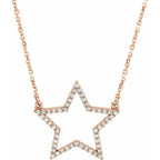 14K Rose 1/5 CTW Natural Diamond Star 16" Necklace