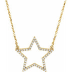 14K Yellow 1/5 CTW Natural Diamond Star 16" Necklace