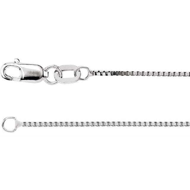 0.75mm Box Chain Bracelet or Necklace - 14k Gold (Y, W), or Sterling Silver
