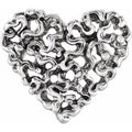 14K White Heart Pendant