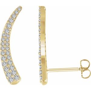 14K Yellow 3/8 CTW Natural Diamond Ear Climbers