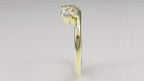 0.58 Ctw Graduated Asymetrical Pear Trio Diamond Ring - 14K 18K (Yellow White Rose) Platinum Rings