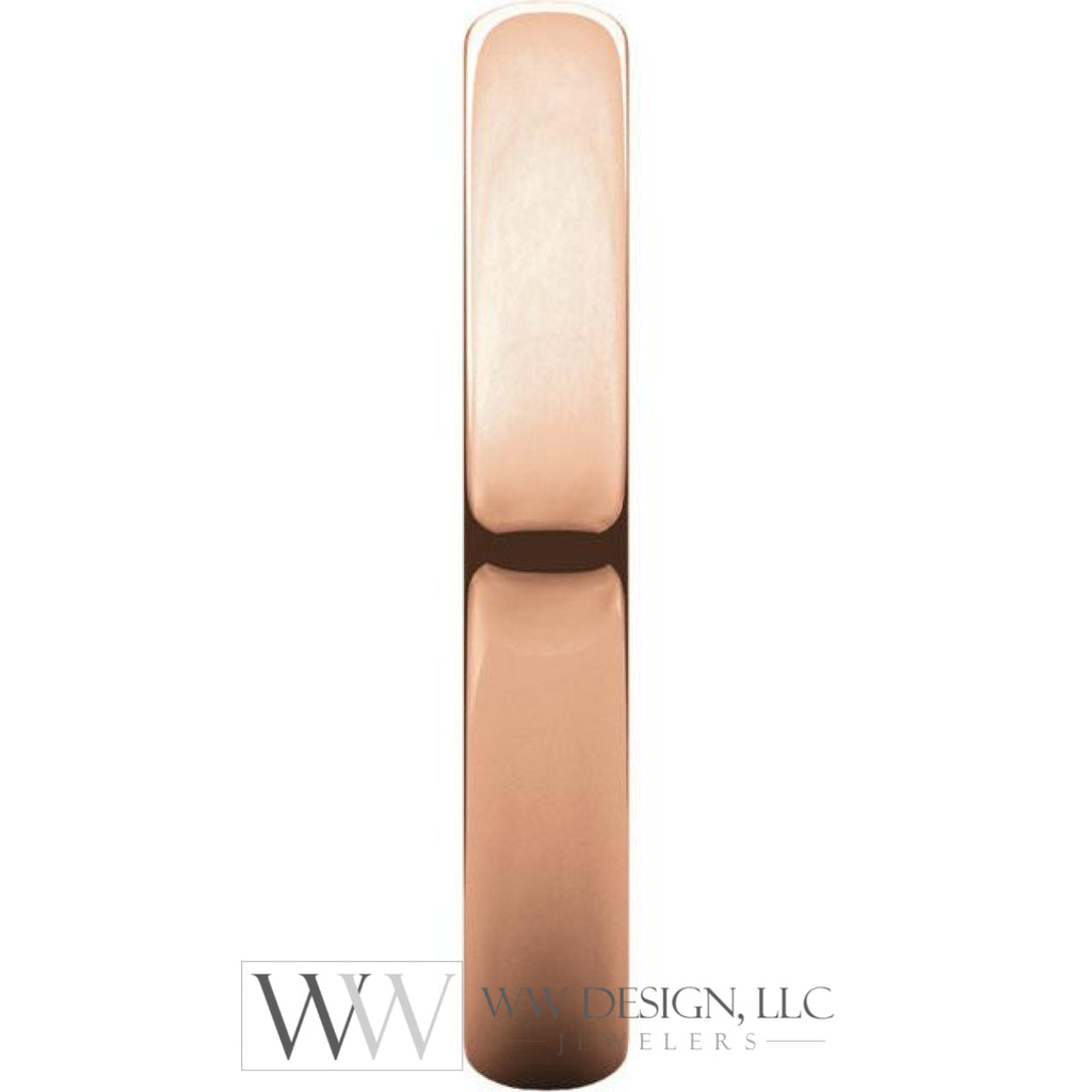 3mm Half Round Light Wedding Band Stackable Ring - 14k Gold (Y, W, or R), Palladium, Platinum, Sterling Silver