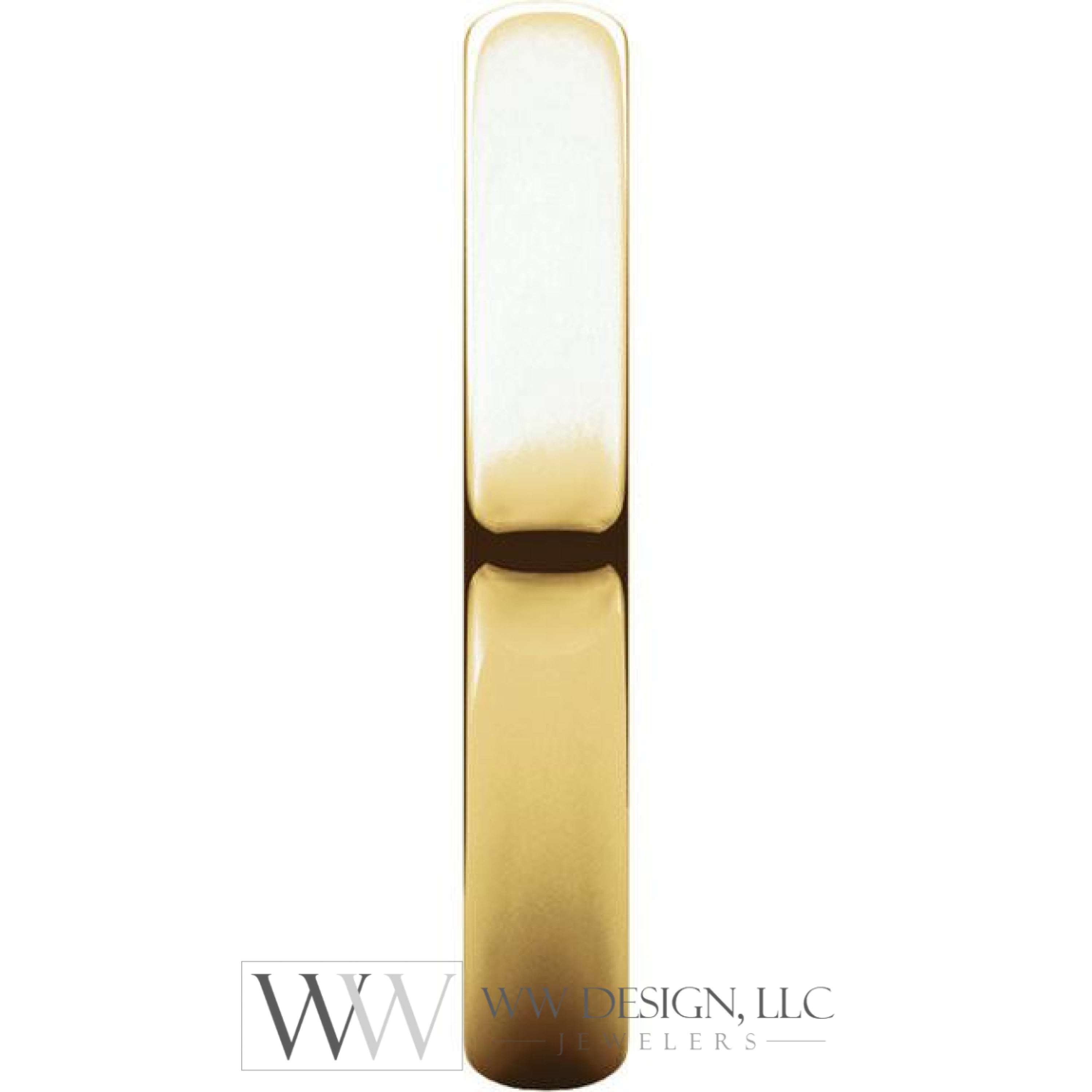 3mm Half Round Light Wedding Band Stackable Ring - 14k Gold (Y, W, or R), Palladium, Platinum, Sterling Silver