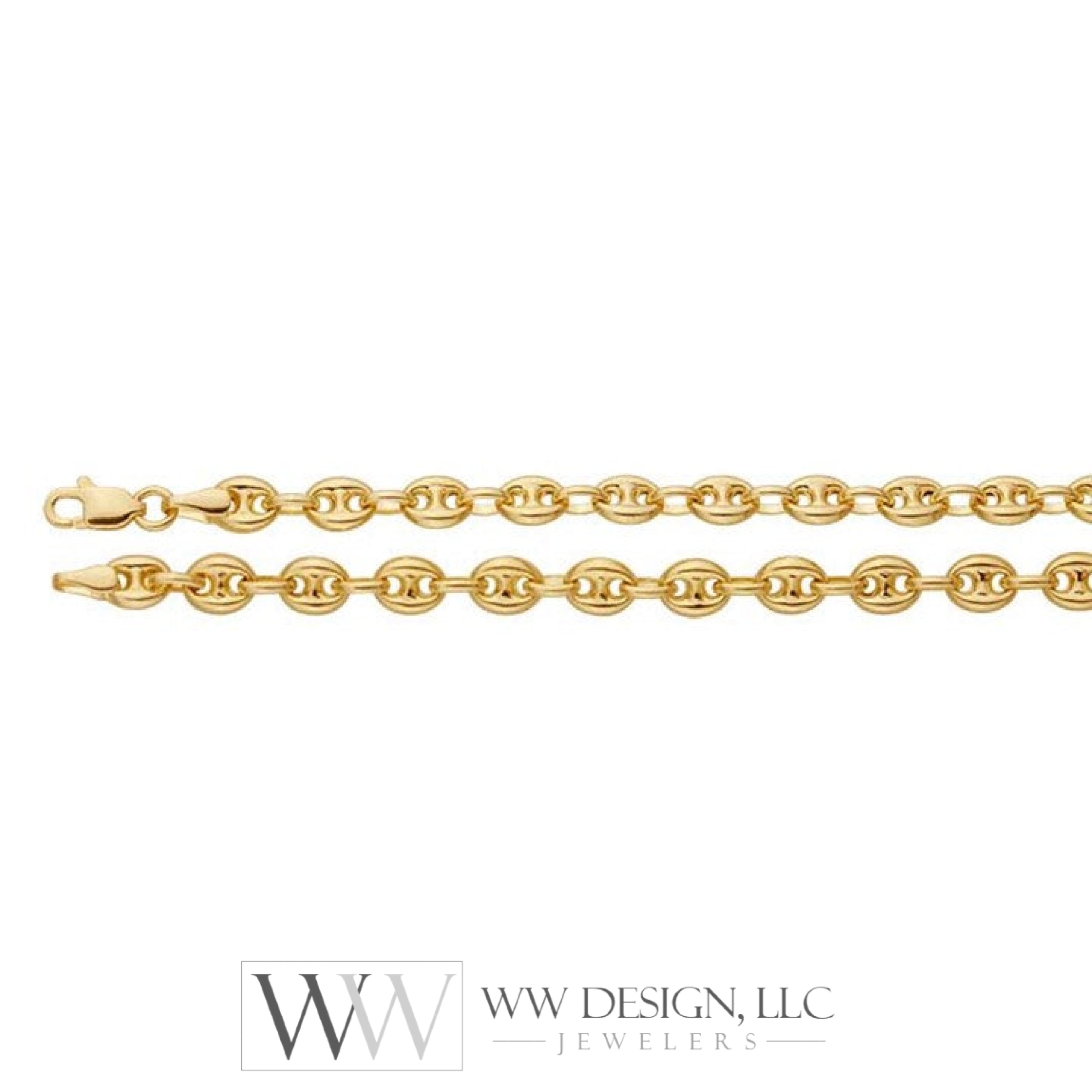 4.7mm Puffed Anchor Chain 18" - 14k Yellow Gold